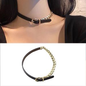Chain and leather choker NEW